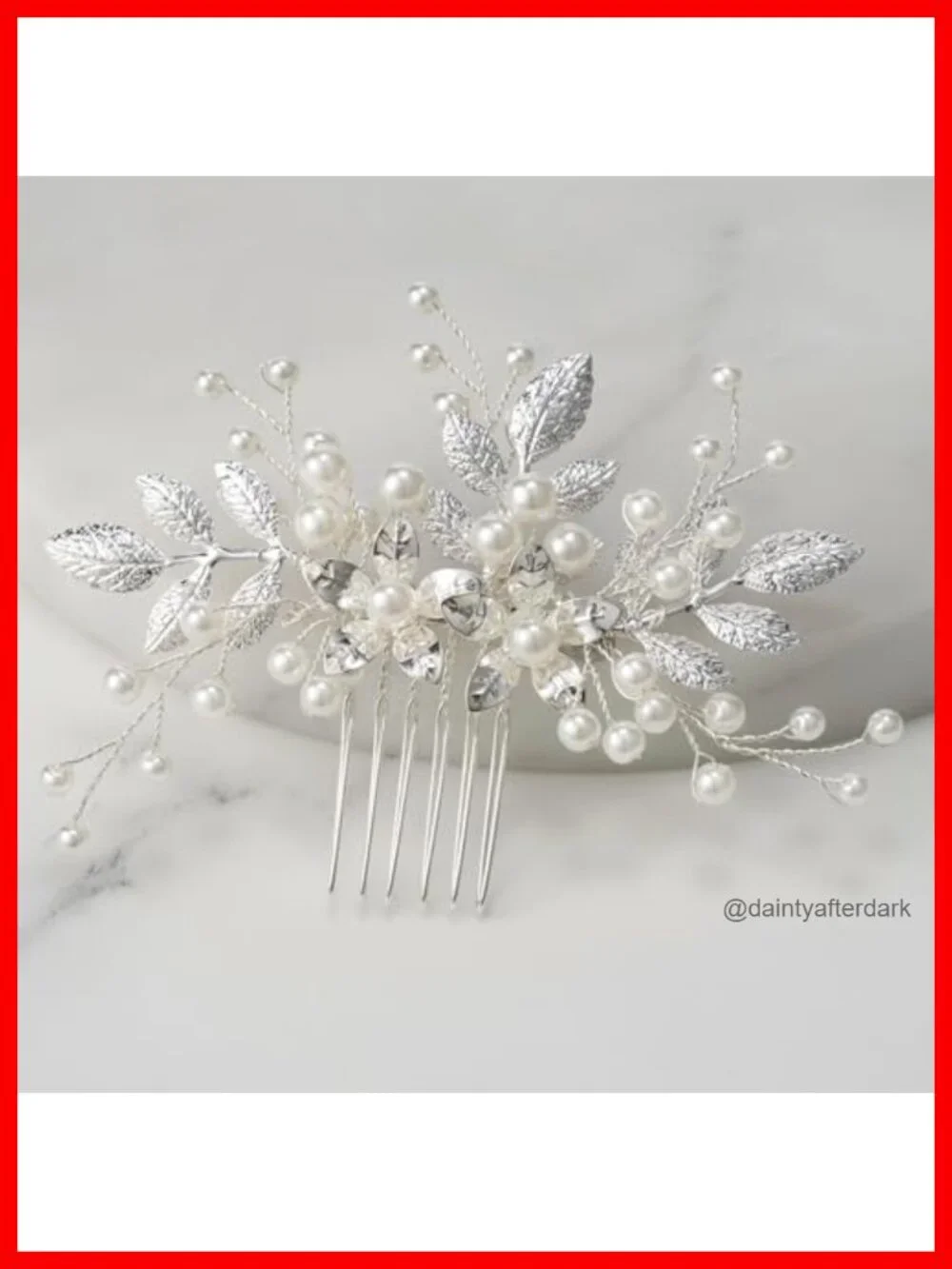 Bendable Bridal Hair Comb with Pearl Crystal Wedding Hair Accessory